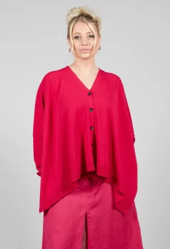 Slouch Cardigan in Raspberry