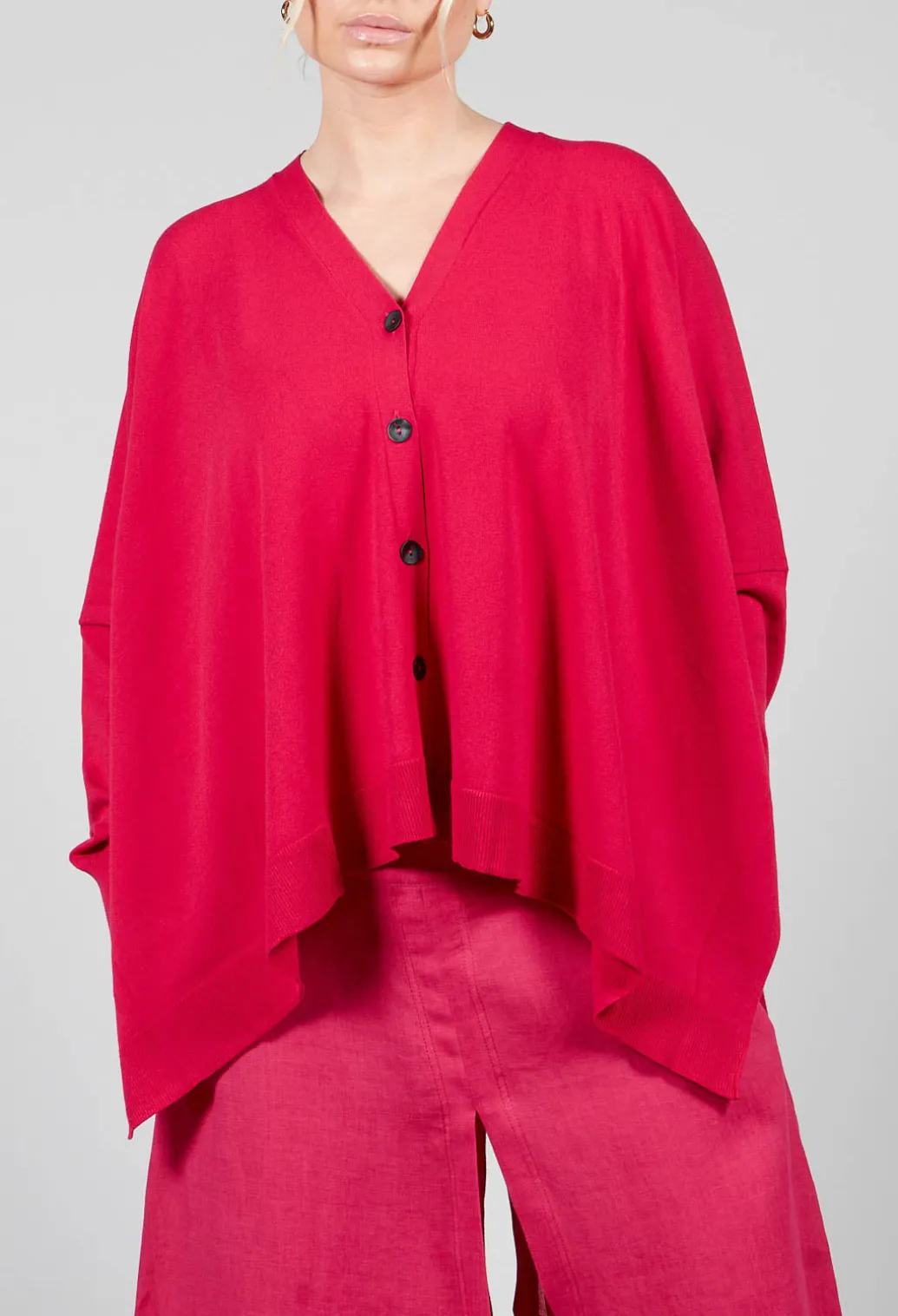 Slouch Cardigan in Raspberry