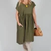 Smock Dress in Oliva