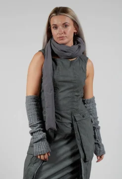 Smooth Puffer Scarf in Coal Cloud