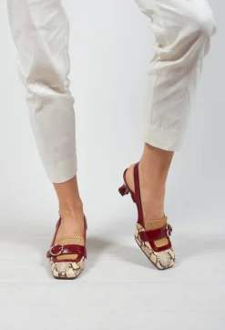 Snake Print Kitten Heel Sandal