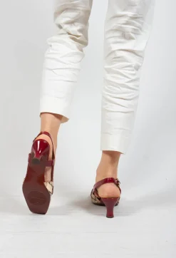 Snake Print Kitten Heel Sandal