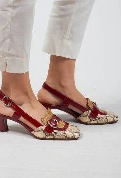 Snake Print Kitten Heel Sandal