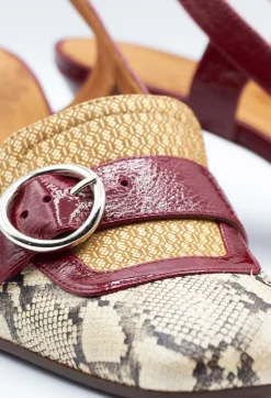 Snake Print Kitten Heel Sandal