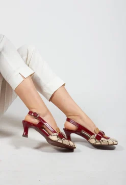 Snake Print Kitten Heel Sandal