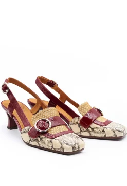 Snake Print Kitten Heel Sandal