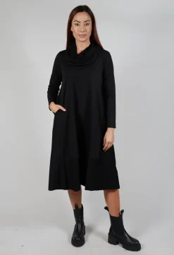 Snood Neck Dress in Black