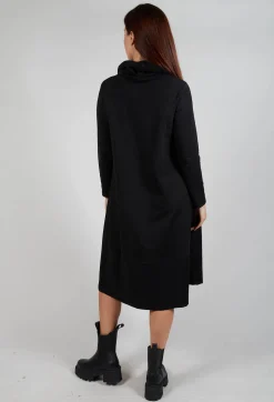Snood Neck Dress in Black