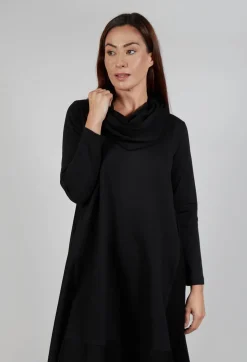 Snood Neck Dress in Black