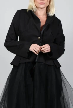 Snow Dark Long Blazer Tulle