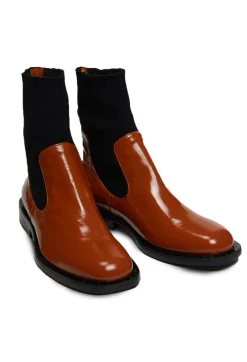 Sock Boots in Cuoio
