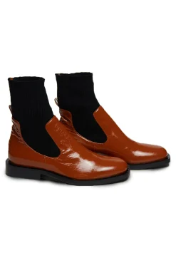 Sock Boots in Cuoio