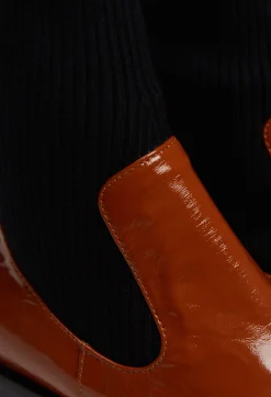 Sock Boots in Cuoio