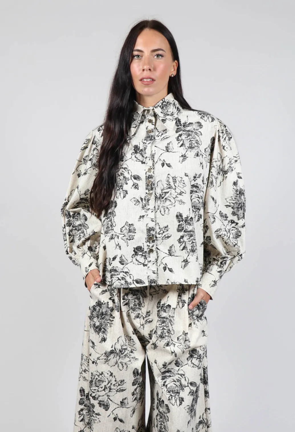 Soft Black Flower Shirt