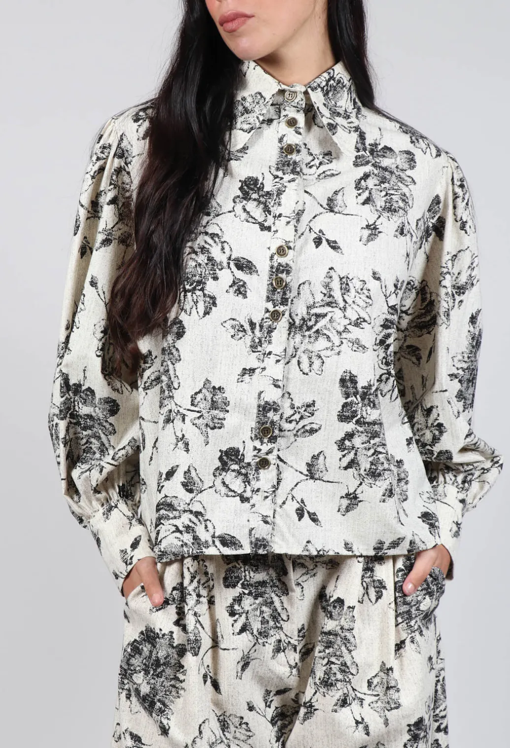 Soft Black Flower Shirt