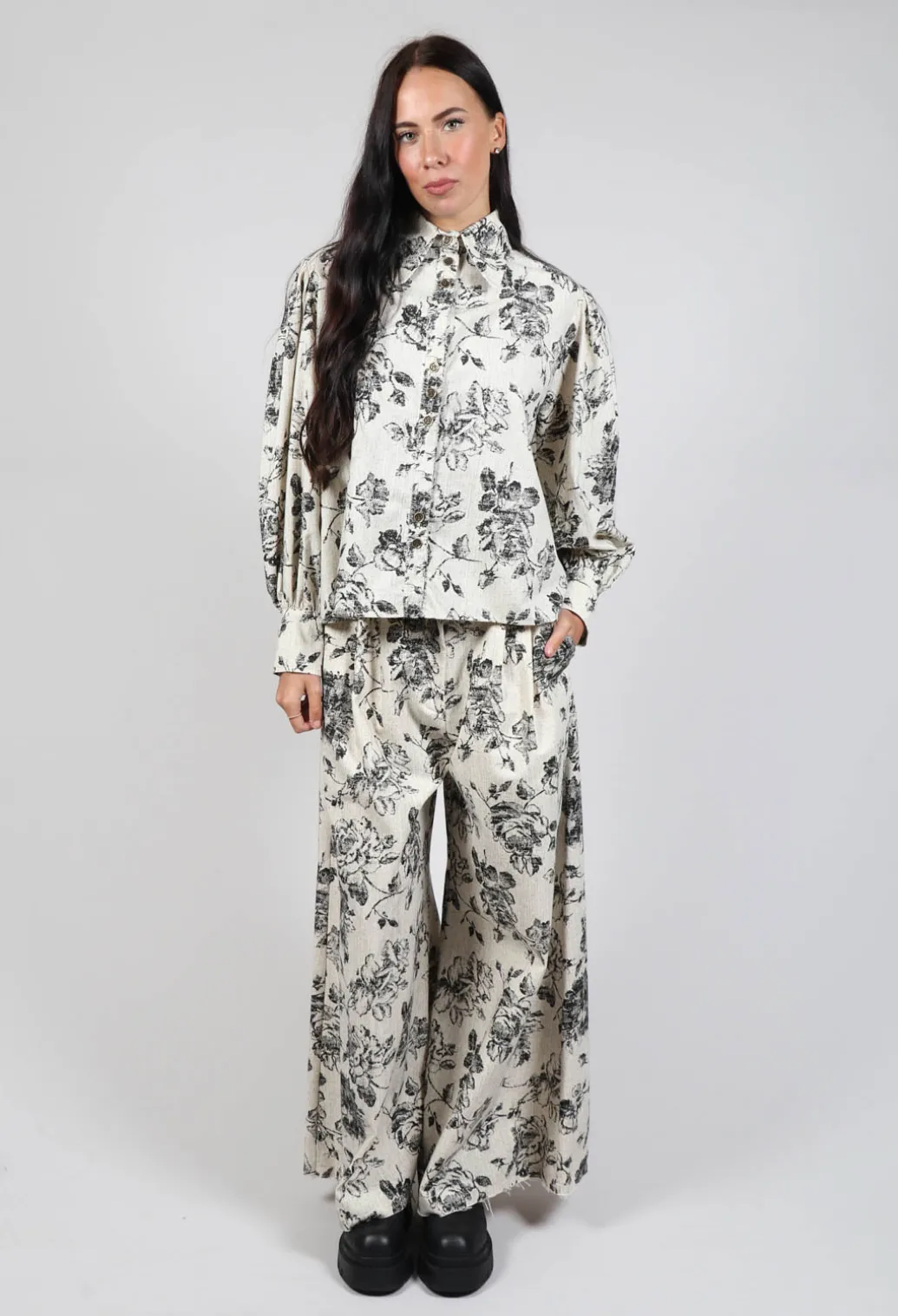 Soft Black Flower Shirt
