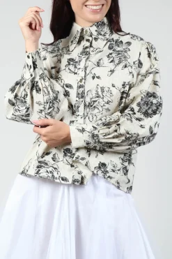 Soft Black Flower Shirt