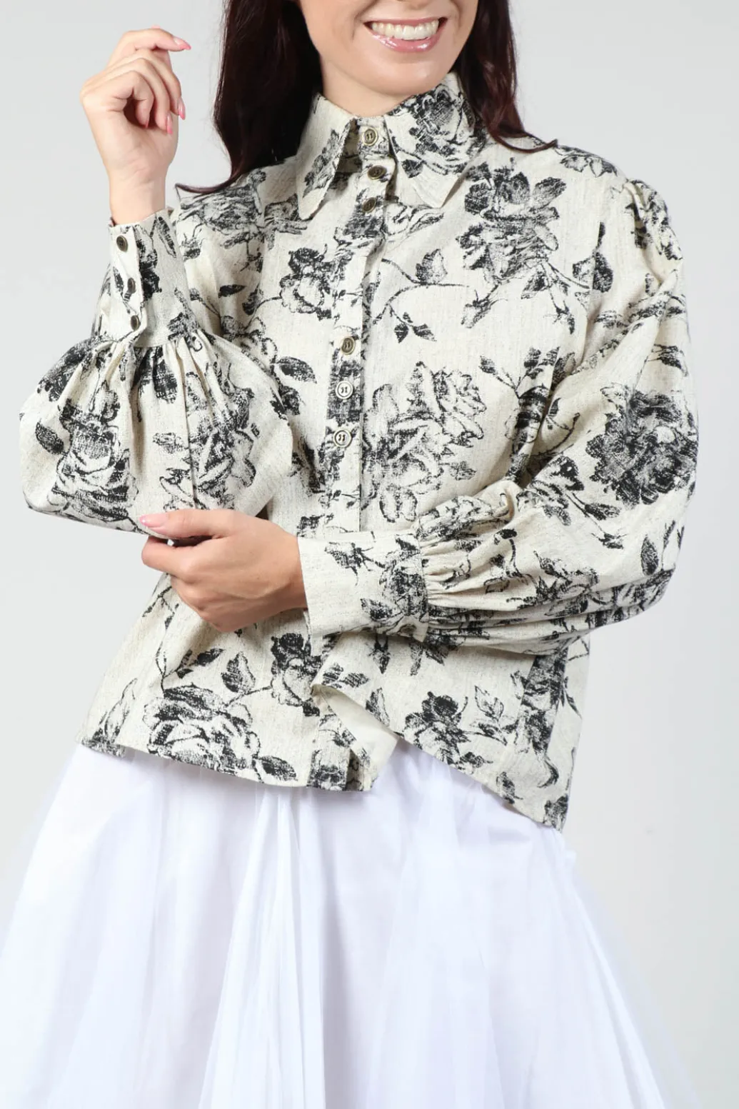 Soft Black Flower Shirt
