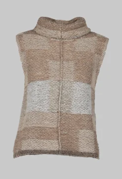 Soft Knit Sweater Vest in Brown