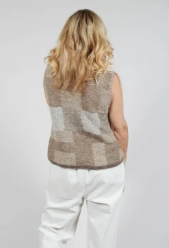 Soft Knit Sweater Vest in Brown