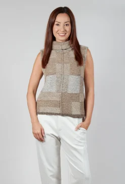 Soft Knit Sweater Vest in Brown