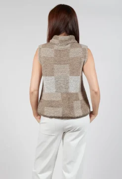 Soft Knit Sweater Vest in Brown