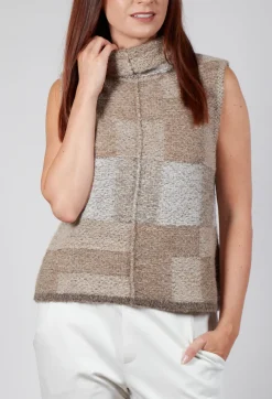 Soft Knit Sweater Vest in Brown