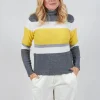 Sonia Jumper in Yellow and Grey Stripe