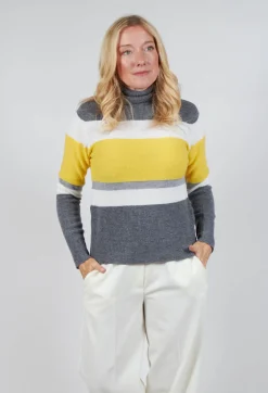 Sonia Jumper in Yellow and Grey Stripe