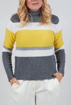 Sonia Jumper in Yellow and Grey Stripe