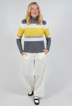 Sonia Jumper in Yellow and Grey Stripe
