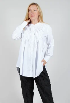 Sonoro Blouse with Quilted Tucks in White