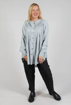 Sonoro Blouse with Quilted Tucks in Stone