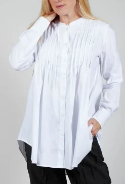 Sonoro Blouse with Quilted Tucks in White