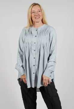 Sonoro Blouse with Quilted Tucks in Stone