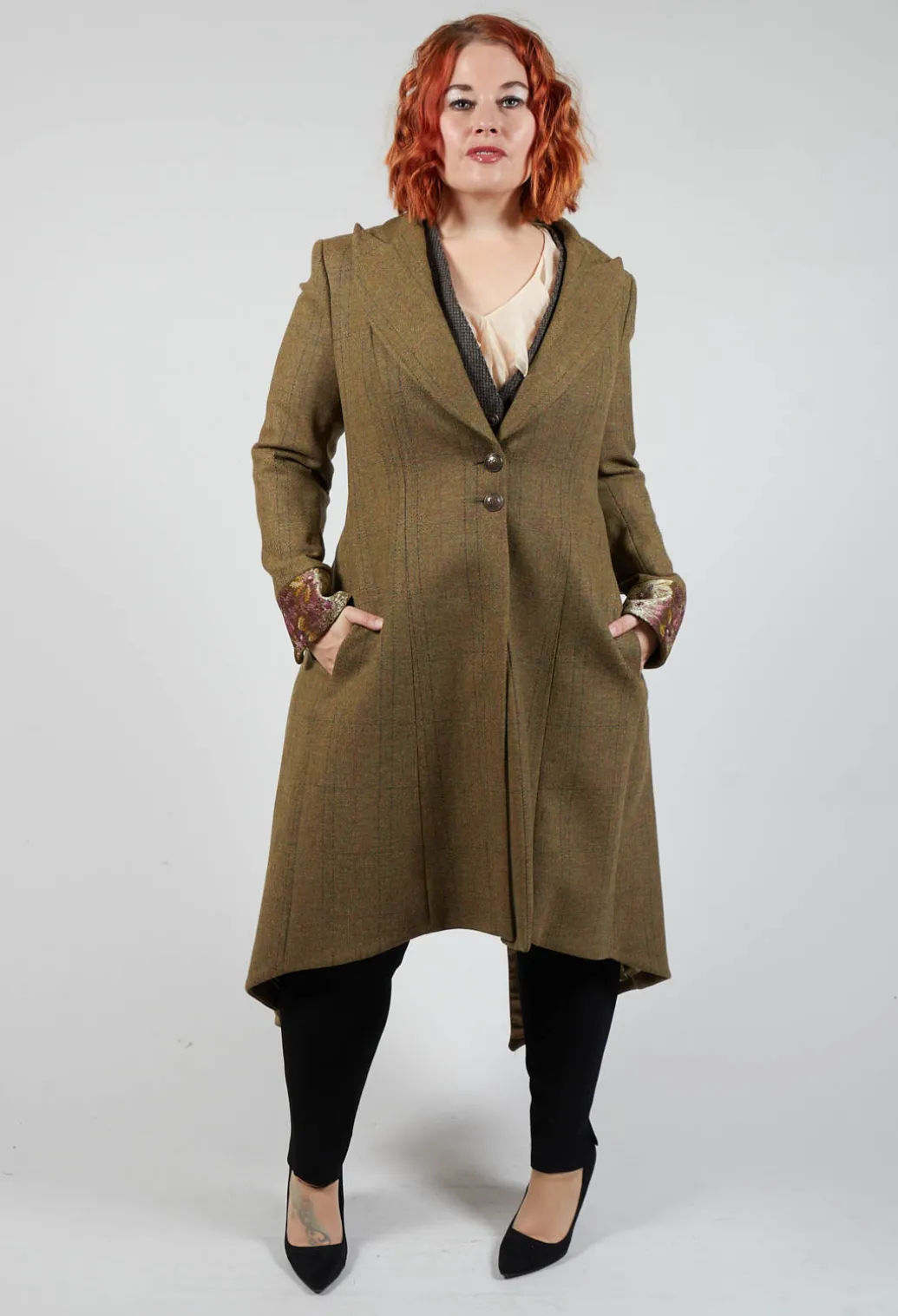 Soul Embroidery Coat in Tweed