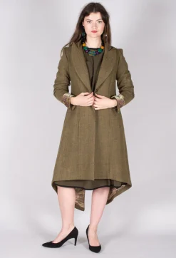 Soul Embroidery Coat in Tweed