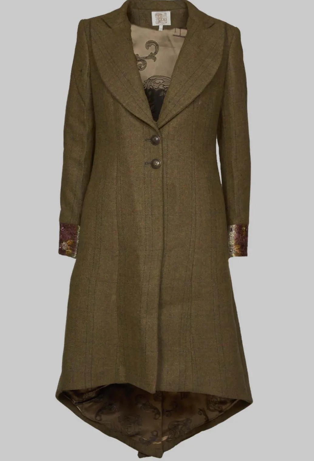 Soul Embroidery Coat in Tweed