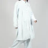 Split Sleeve Coat in Light Blu Jeans