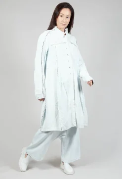 Split Sleeve Coat in Light Blu Jeans