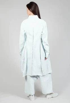Split Sleeve Coat in Light Blu Jeans