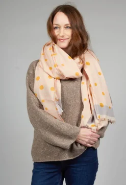 Spots and Checks Scarf in Soft Pink