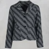 Spotty Jacquard Short Jacket with Button Front in Silver