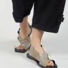 Square Toe Seamus Flat in Beige