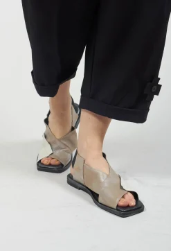 Square Toe Seamus Flat in Beige