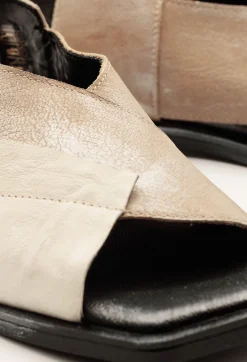 Square Toe Seamus Flat in Beige