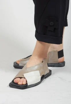 Square Toe Seamus Flat in Beige