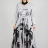 Statement Collar Dress in Grey