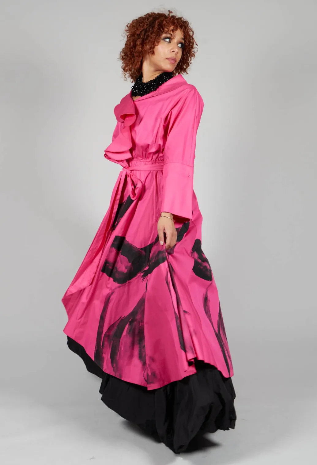 Statement Collar Dress in Pink