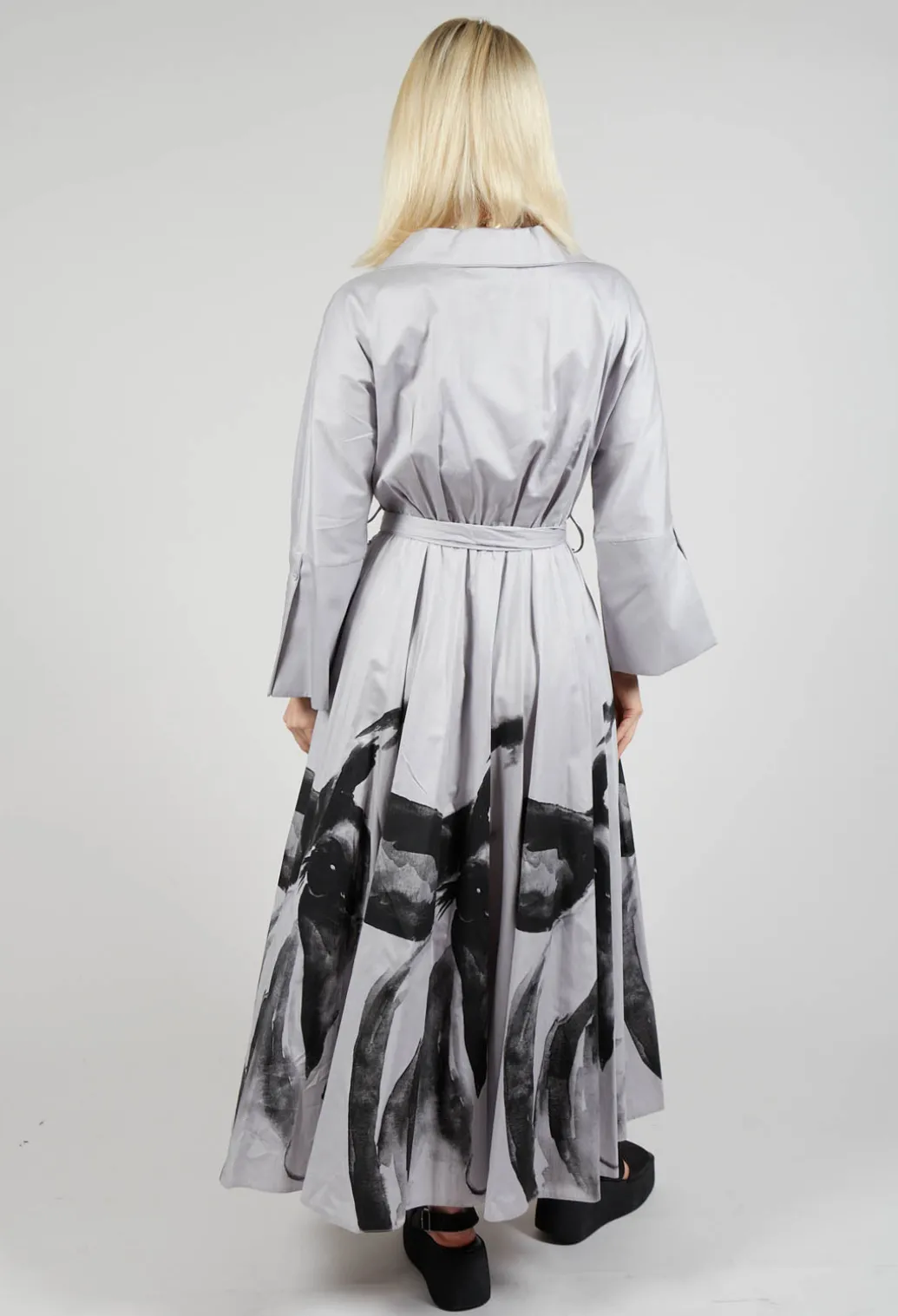 Statement Collar Dress in Grey